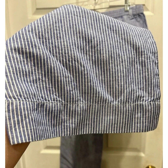 Talbots Blue Striped Linen Blend the Easy Drawstring Pant Women’s Size 6 - Picture 9 of 12